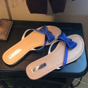 Blue bow tie sandals